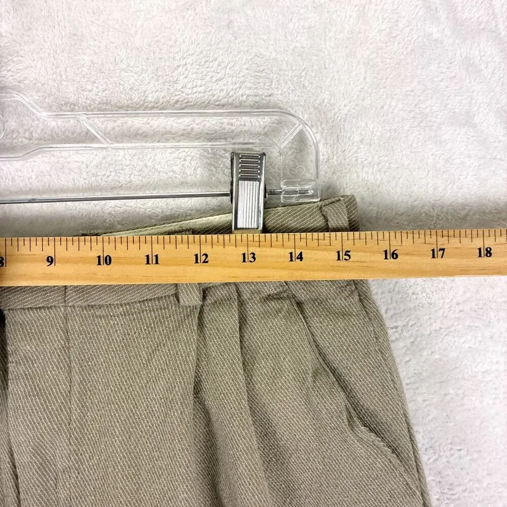VTG Bachrach Pants Mens 32 (30) Beige Pleated Cuffed Wool Preppy Classic Luxury